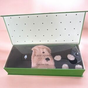 Kate Spade Set Of 3 Pair Of Cozy Low Cut Socks, Black, Pink, Polka Dot, In Box